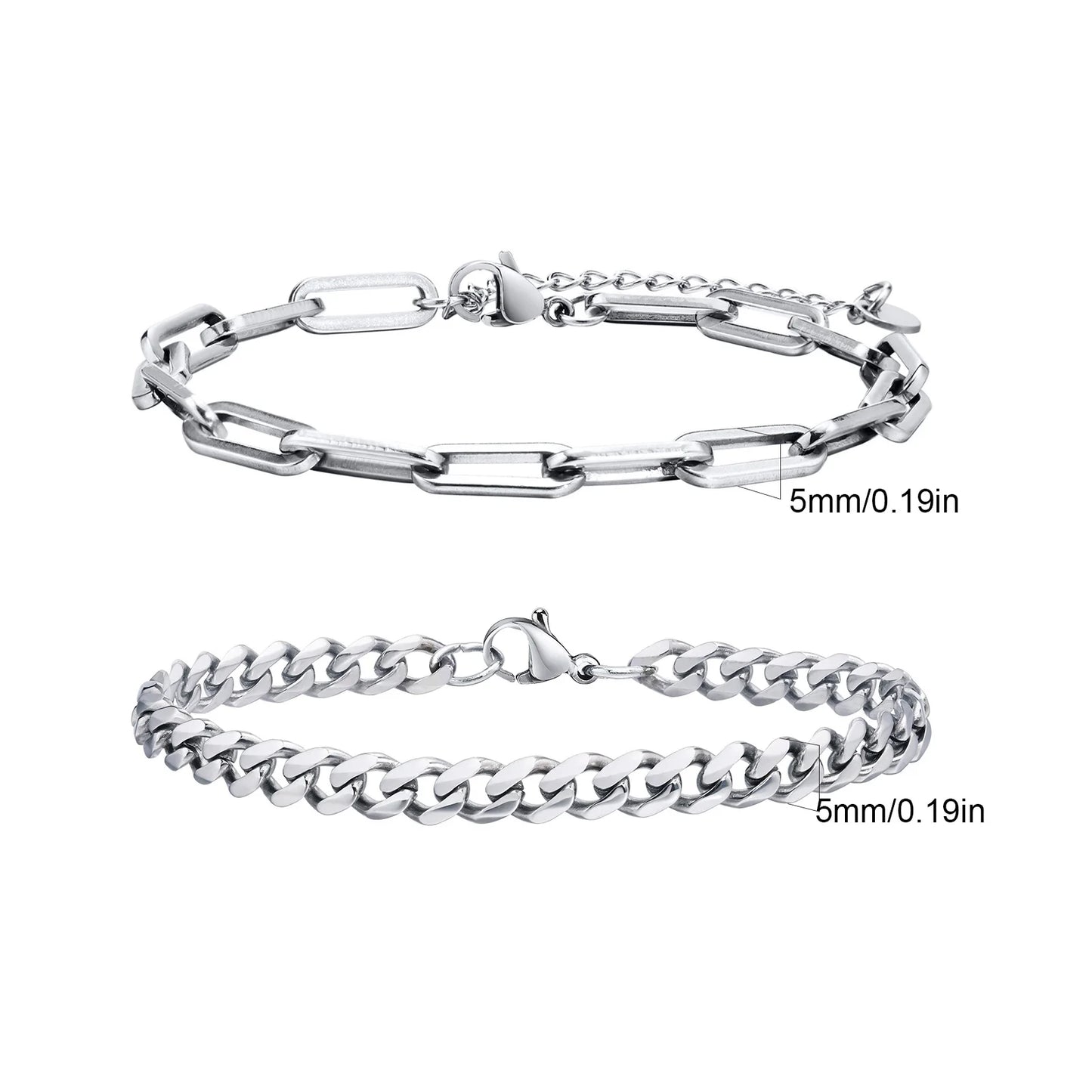 2pcs Men's Chain Bracelets,