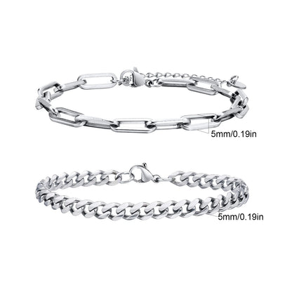 2pcs Men's Chain Bracelets,