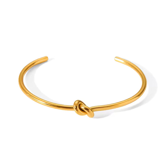 3mm Wide Eternal Knot Metal Cuff Bracelet