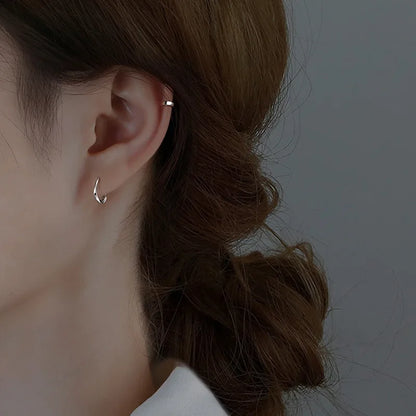 925 Sterling Silver Round Earrings Temperament Simple Inlaid for Women Wedding Jewelry Accessories