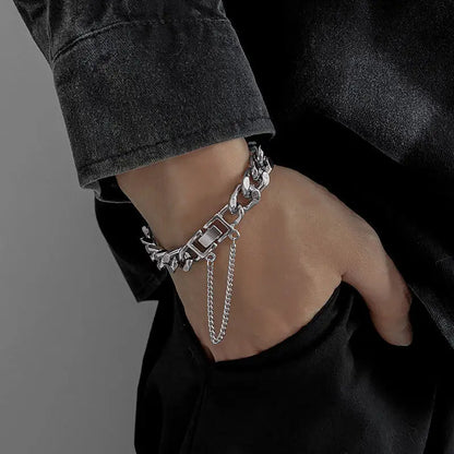 Kpop Stainless Steel Metal Chains Bracelets