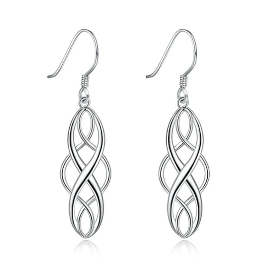 Sterling Silver Elegant Exquisite luxury hook Earring For women