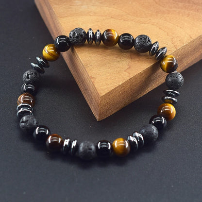 Yellow Tiger Eye Stone Beads Bracelet