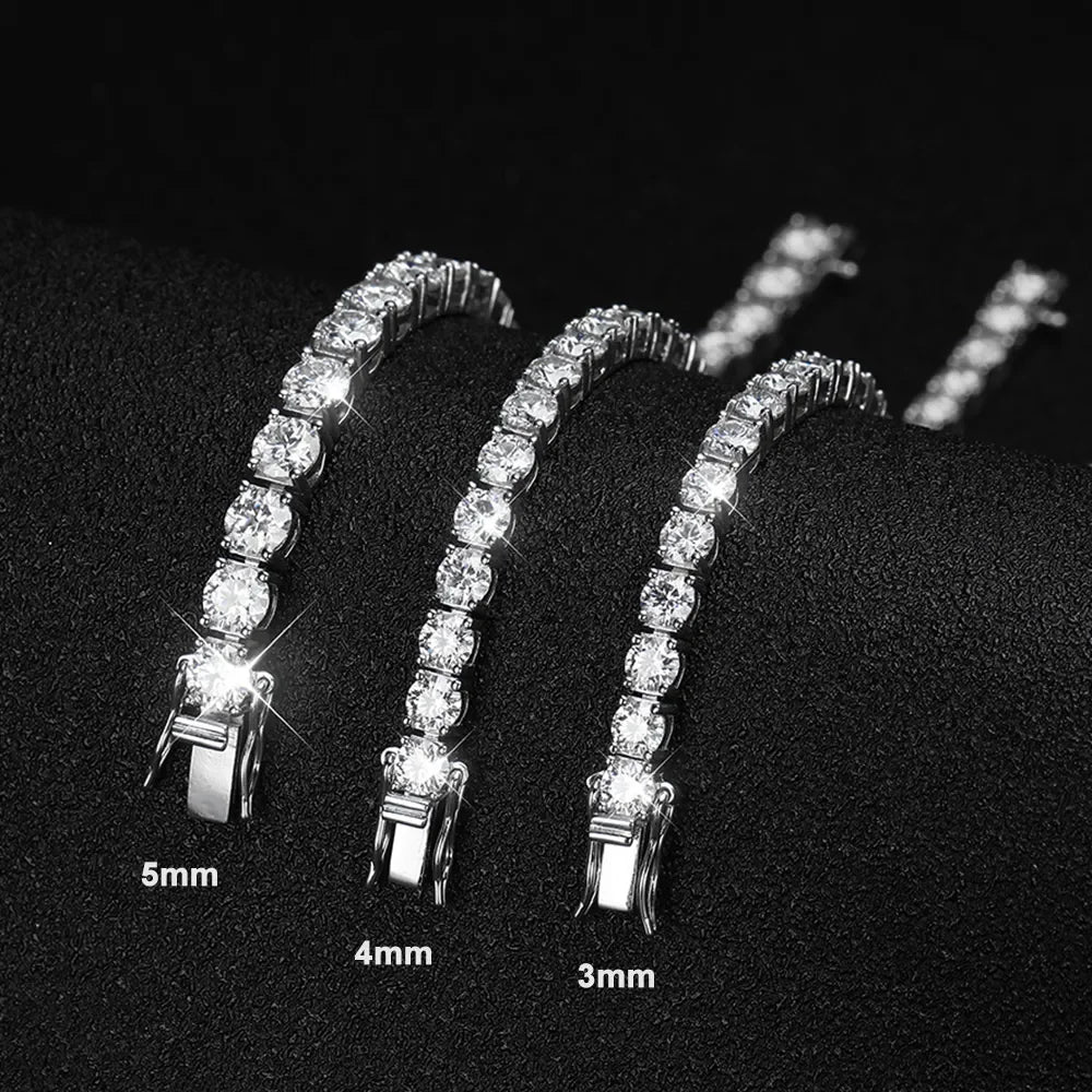 Tennis 925 Sterling Silver Plated Bracelet For Women