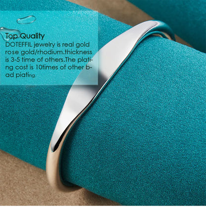 Sterling Silver Double Bead Cuff Bangle Bracelet