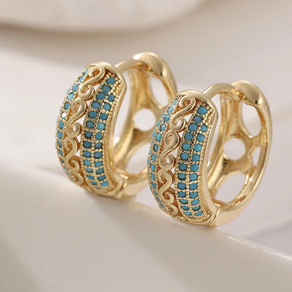 1 Pair of Elegant and Retro Hollowed-out Small Ring Earrings, Suitable for Daily Casual Wear and Banquets
