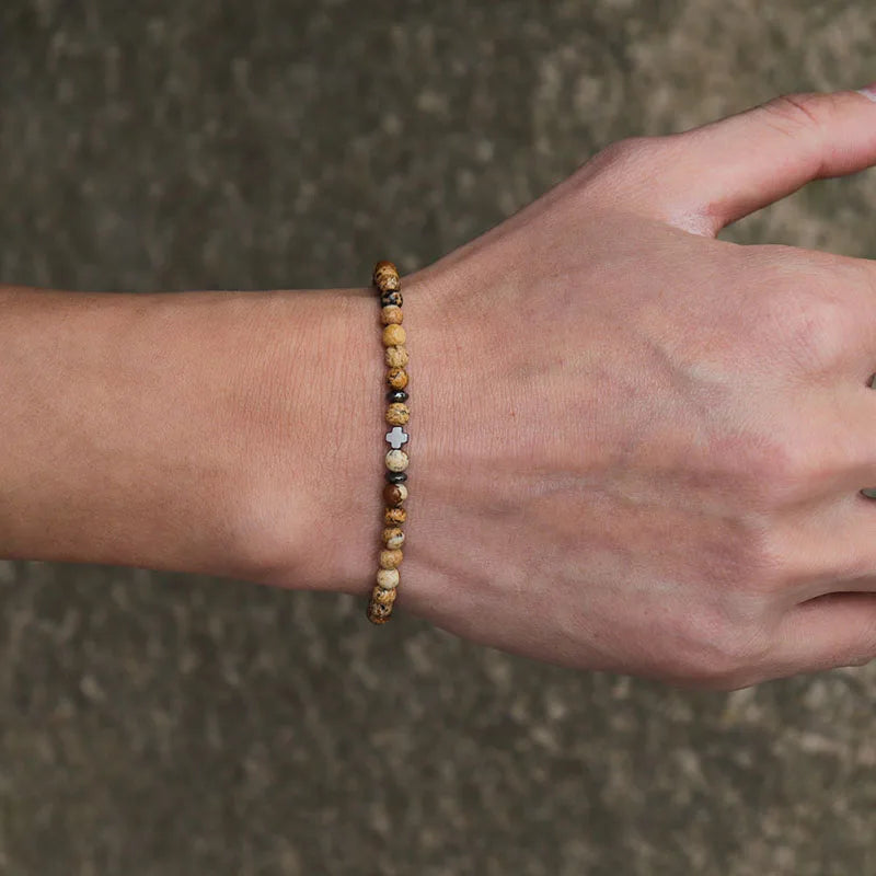 Simple Cross Beaded Bracelet