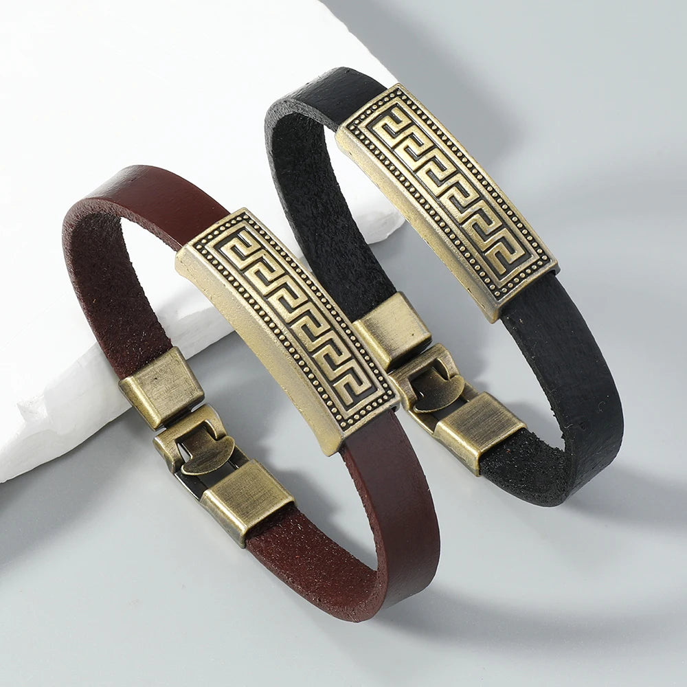 1 Piece vintage leather bracelet for men