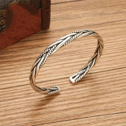 Simple Stainless Steel Twisted Woven Bracelet