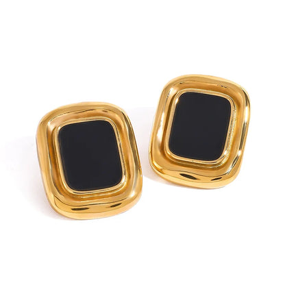 Square Earrings European And American Retro Atmosphere Light Luxury High Sense Of Personality Suitable For Daily Wear