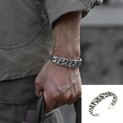 Silver Plated Twisted Twist Cuff Bracelet