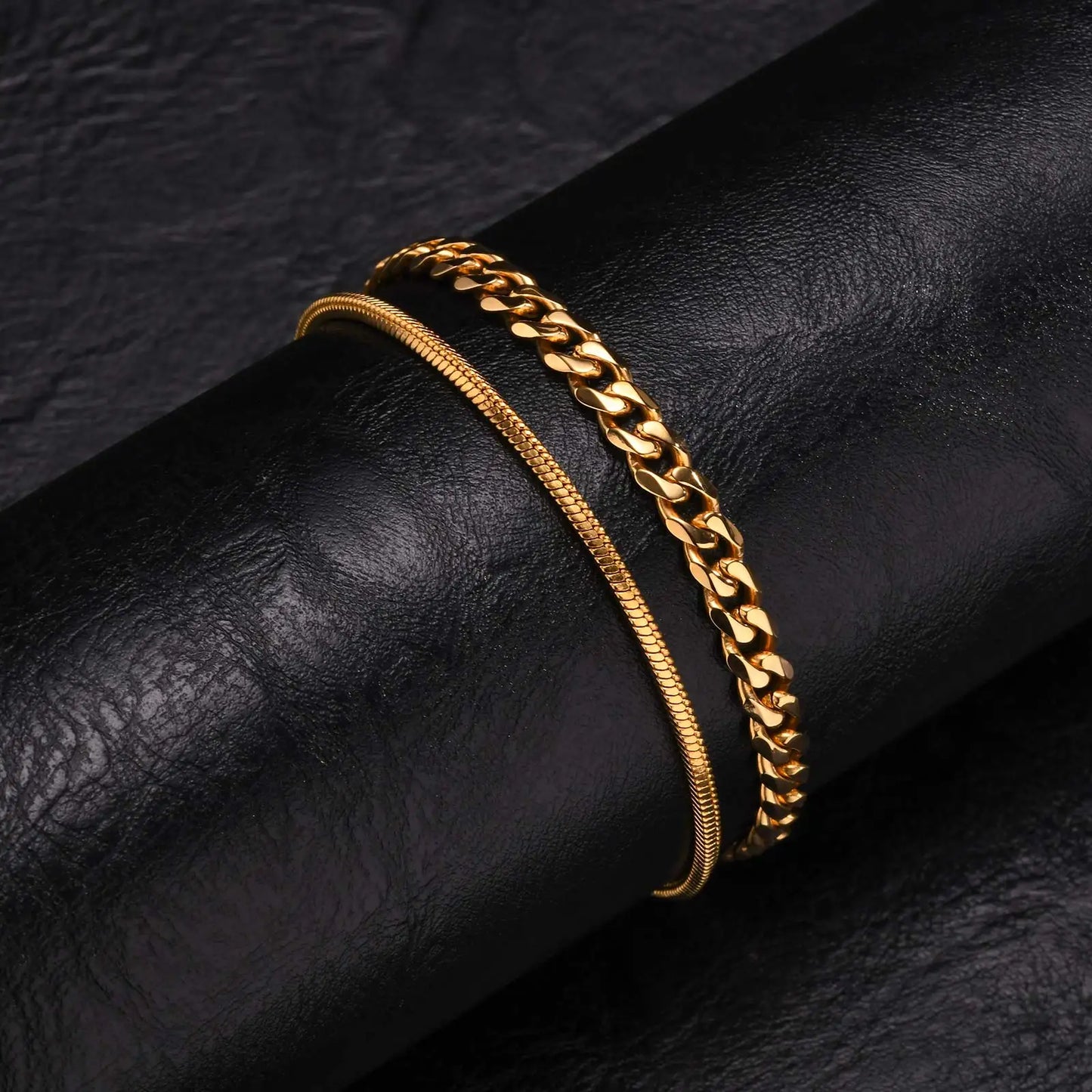 2pcs Men's Chain Bracelets,
