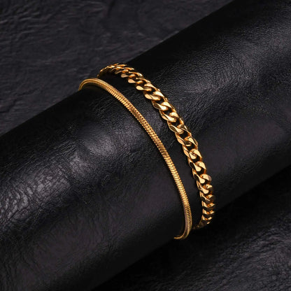 2pcs Men's Chain Bracelets,