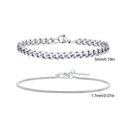2pcs Men's Chain Bracelets,