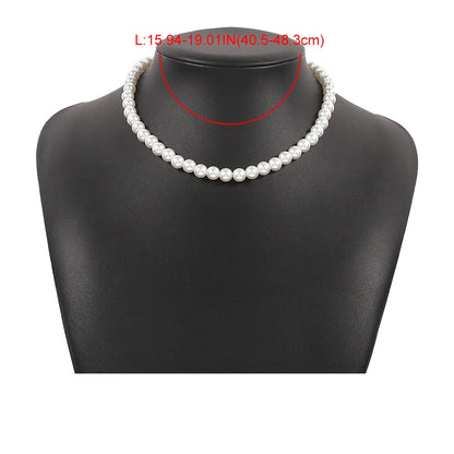 Elegant White Imitation Pearl Choker Necklace For Women