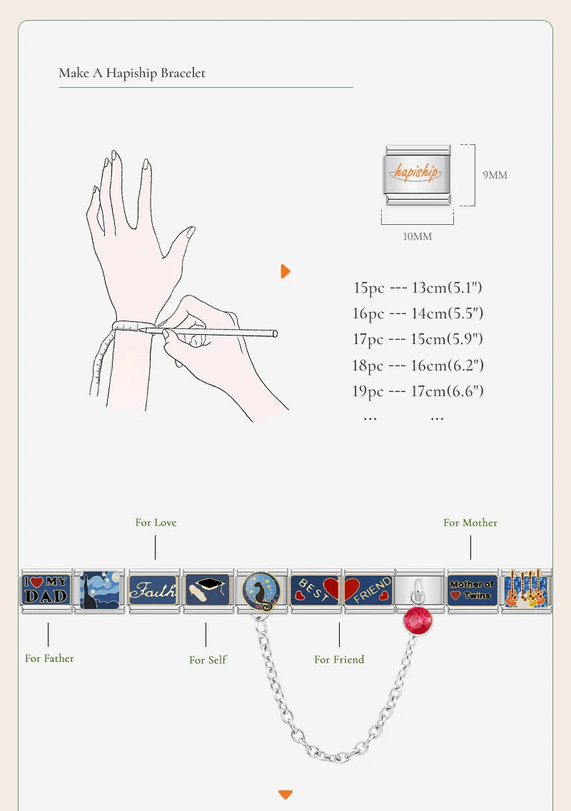 Jewelry DIY 9mm Width Itanlian Elastic Charm Bracelet