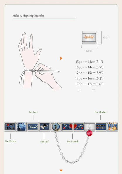 Jewelry DIY 9mm Width Itanlian Elastic Charm Bracelet