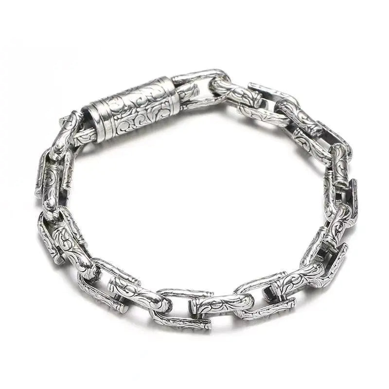 Xiangyun Chinese Style Silver Men's Bracelet
