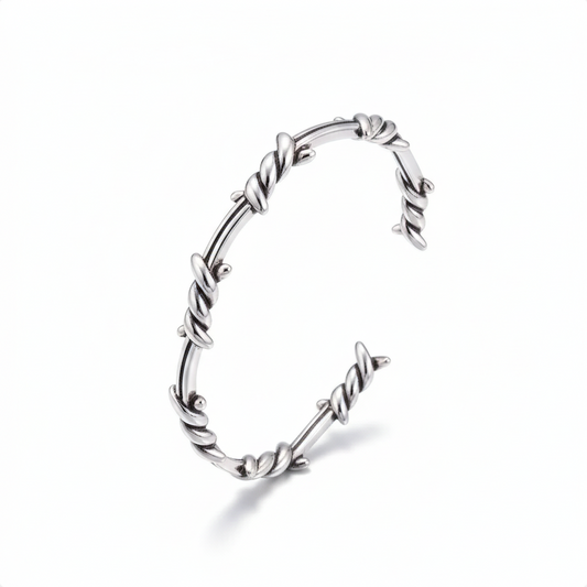 Twisted Rebellion Metal Cuff Bracelet For Men