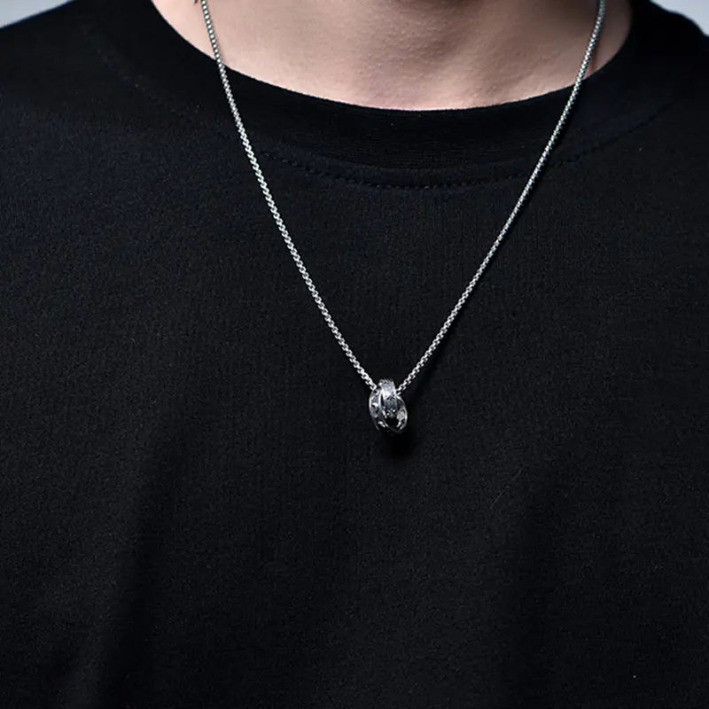 Men's Pendant Necklace - Sun, Moon, and Star Design