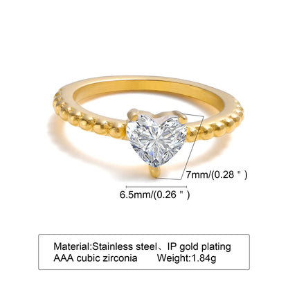 Minimal Zircon Gold Ring for Women