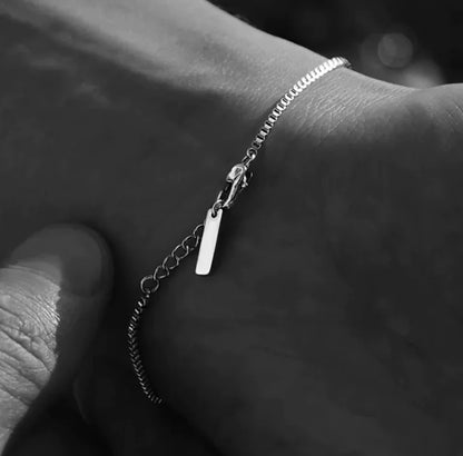 Men's Modern Sleek Minimalist Steel Chain Bracelet