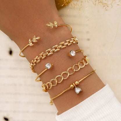 5-Piece Set of Women's Fashion Beaded Bracelets