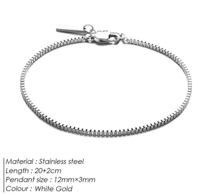 Men's Modern Sleek Minimalist Steel Chain Bracelet
