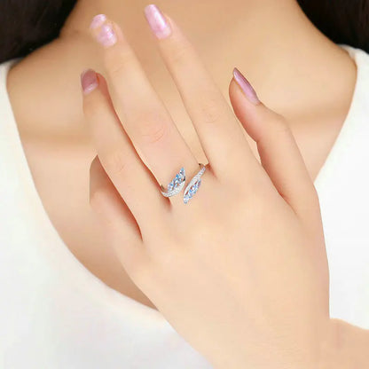 Irregular Gemstones Silver Ring for Women