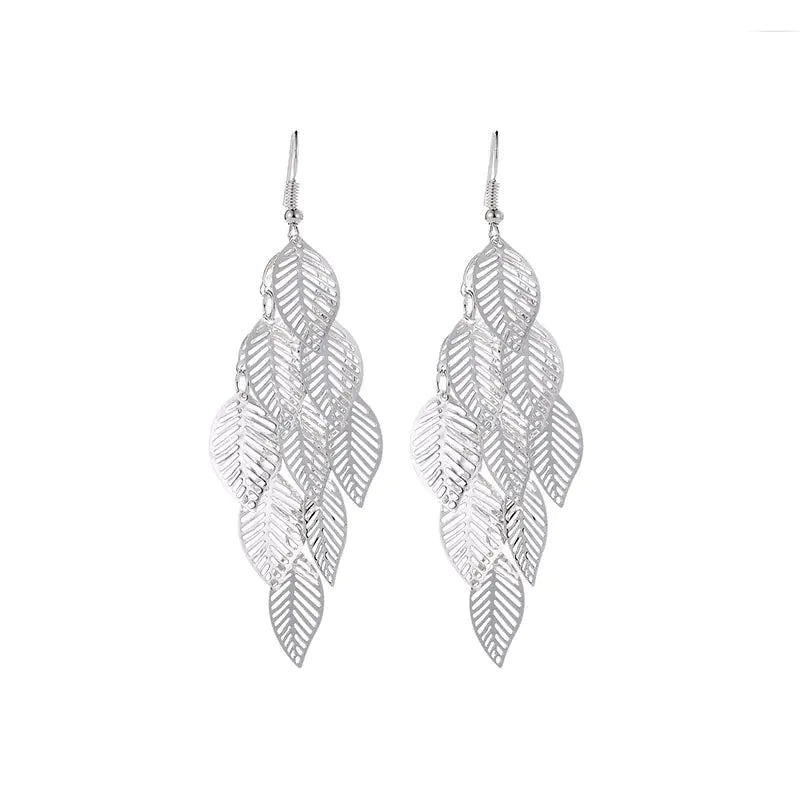 Hollow Leaf Earrings - Leaf Drop Earrings Design