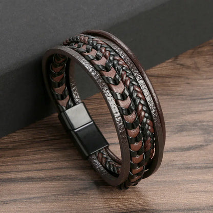 Multi-layer Leather Rope Woven Bracelet for Fashion