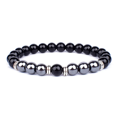 Natural Stone Tiger Eye & Agate Men's Bracelet: