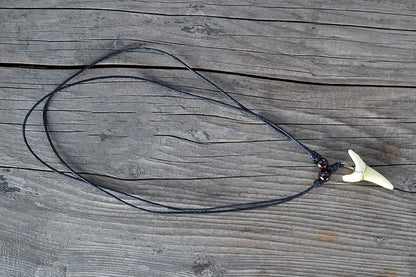 Men's Shark Tooth Pendant Necklace - Vintage Tribal Design