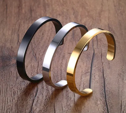 Men's Minimalist Titanium Steel Cuff Bracelet