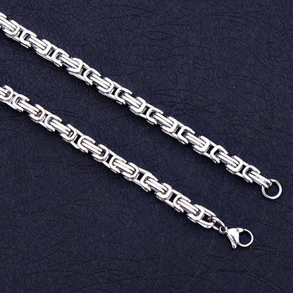 Men's Colorless Stainless Steel Hip Hop Necklace
