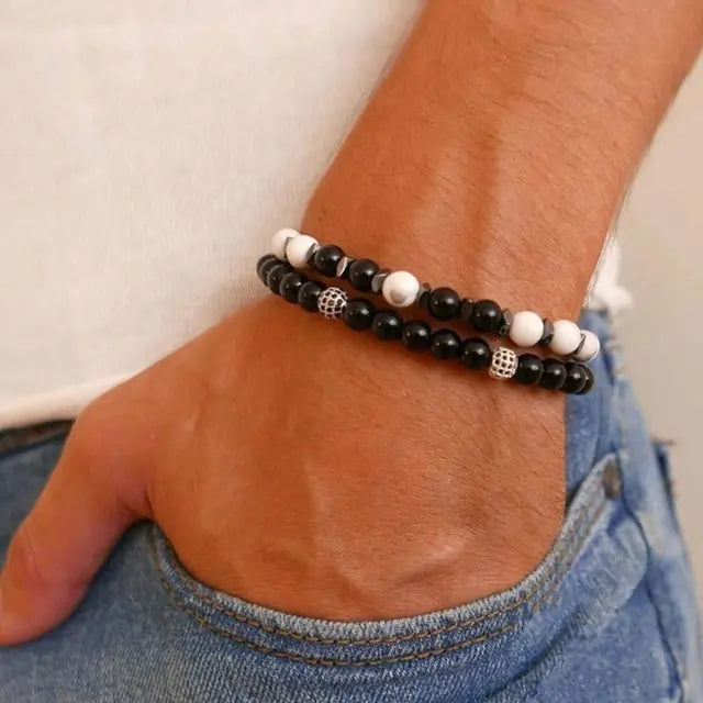 Trendy Handmade Zircon Beaded Men's Bracelet Sets