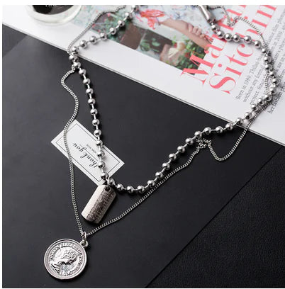 Trendy Men's Necklace with Hip-Hop Pendant and Chain