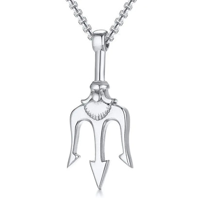 Men's Triton Pendant Necklace in Titanium Steel