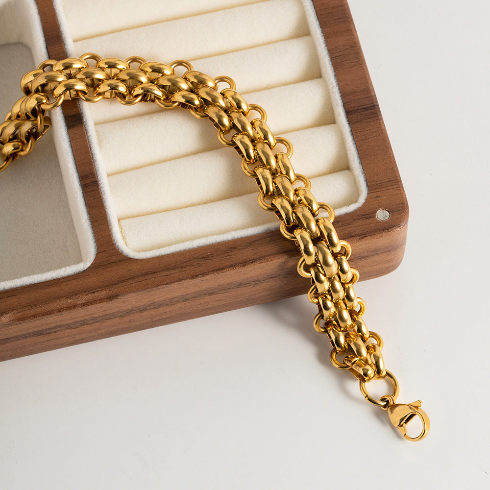 Titanium Steel 18K Gold Geometric Women's Bracelet