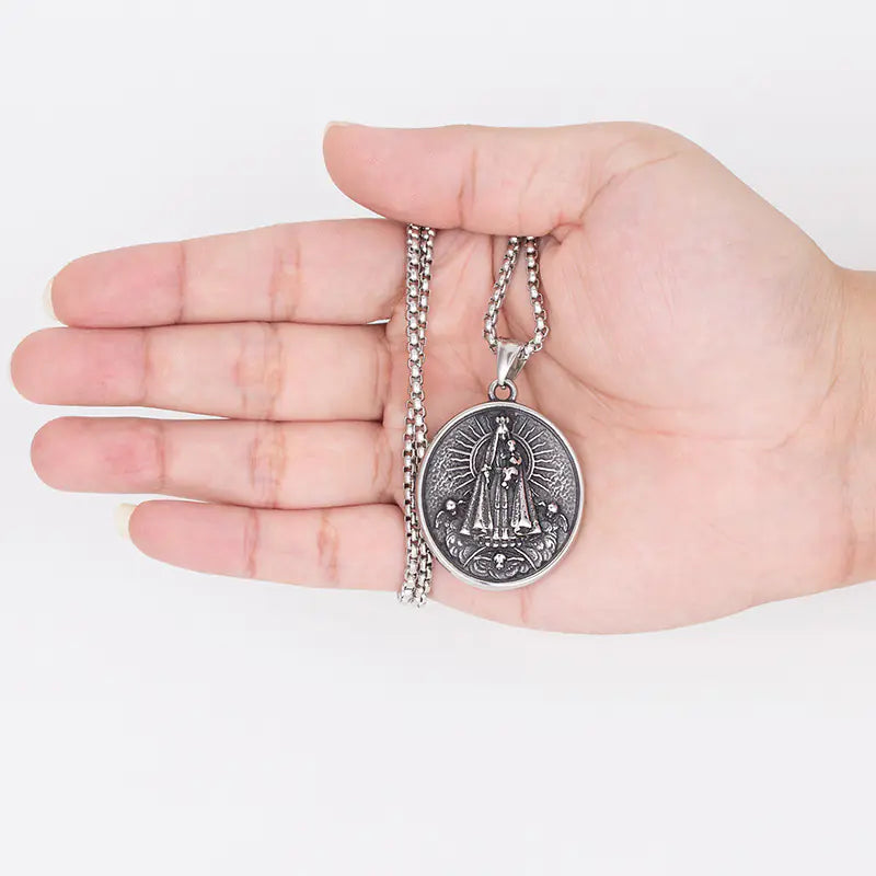 Titanium Steel Jesus Pendant Men's Stainless Necklace