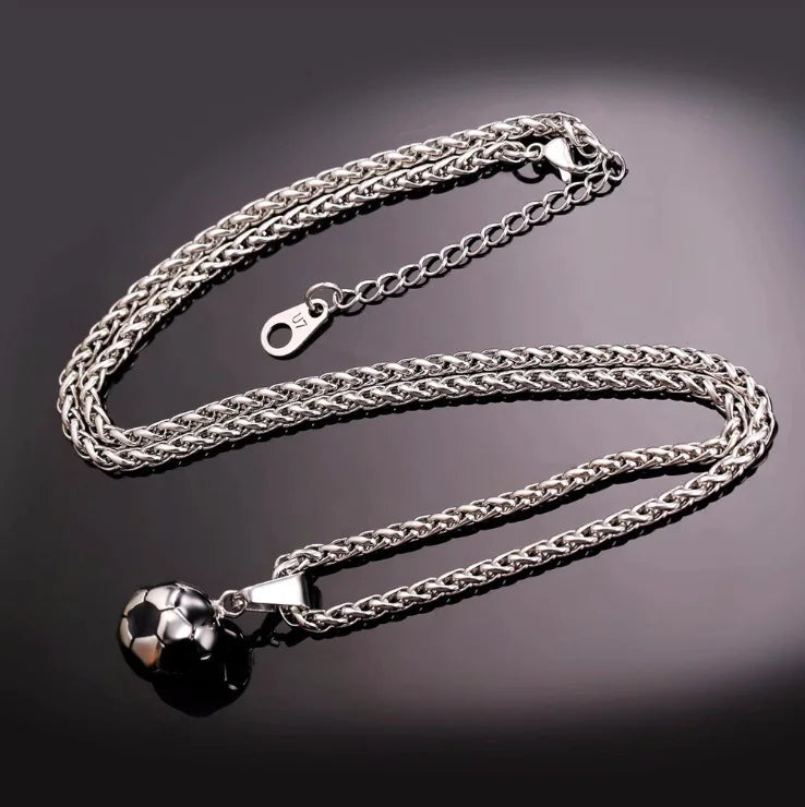 Men's Stainless Steel Football Necklace