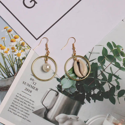 Seashell Earrings Beach Jewelry Drop Earrings (Pair)