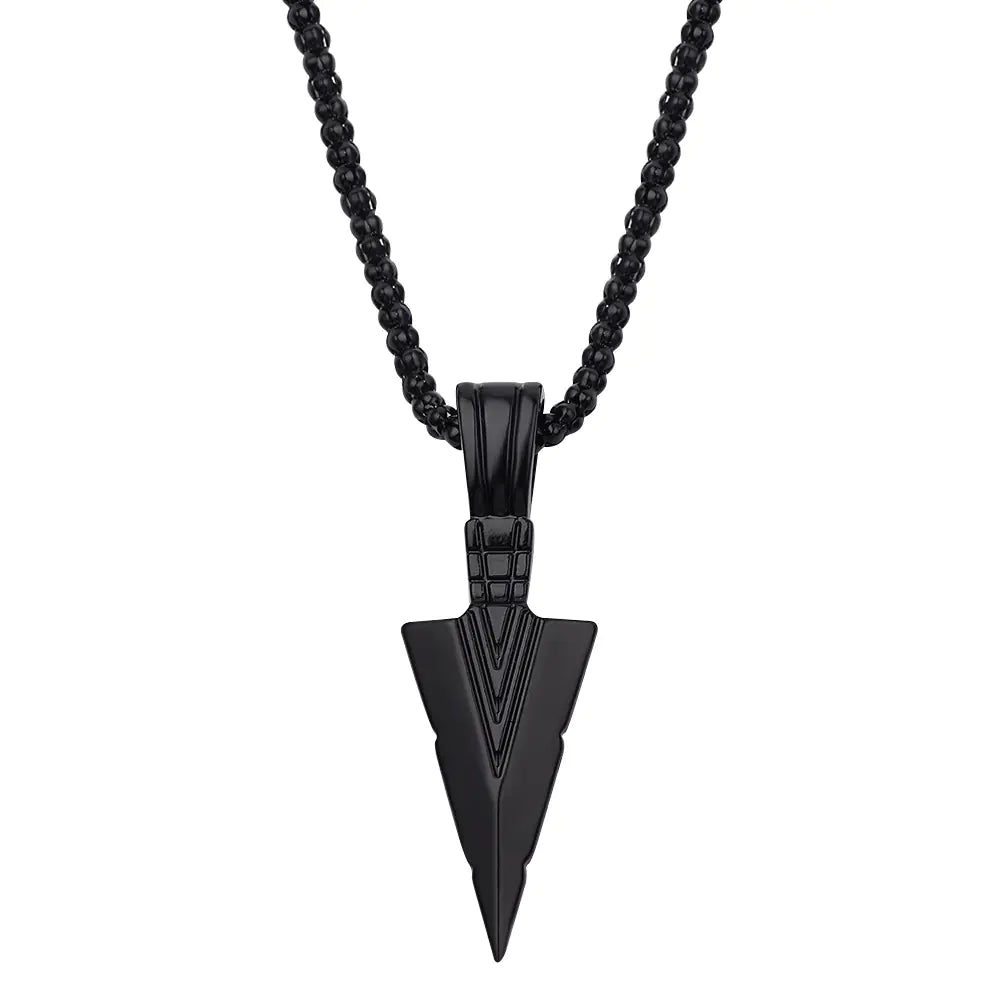Men's Vintage Triangle Arrow Pendant Necklace