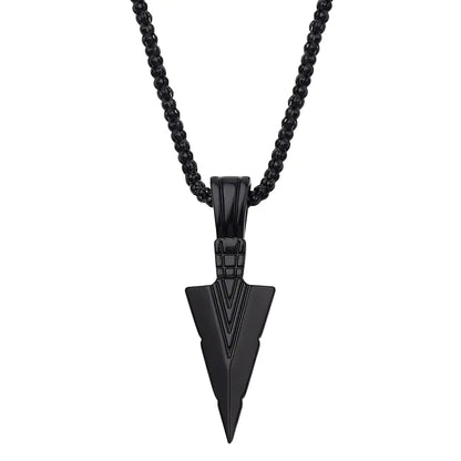 Men's Vintage Triangle Arrow Pendant Necklace