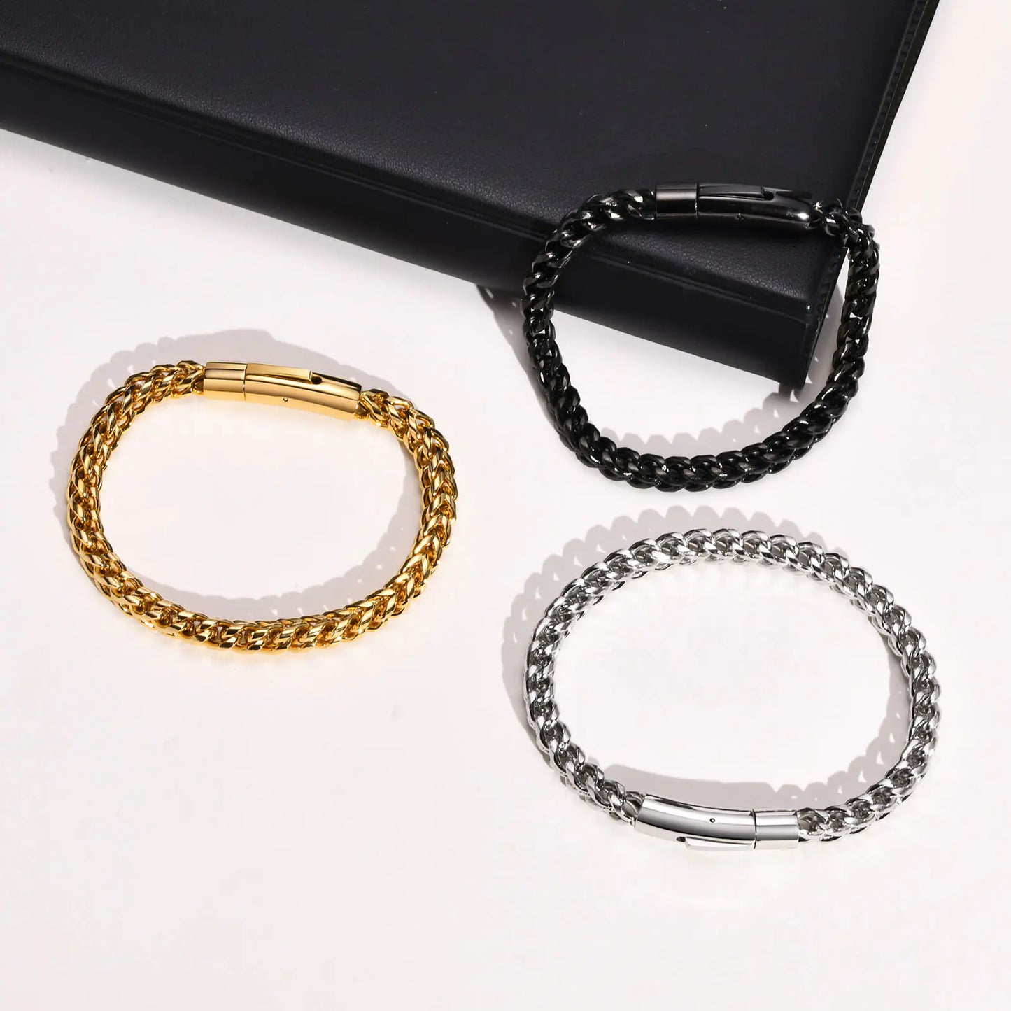 Vintage Gray Stainless Steel Men's Bracelet Chain