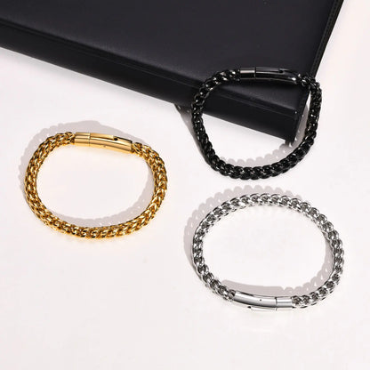 Vintage Gray Stainless Steel Men's Bracelet Chain