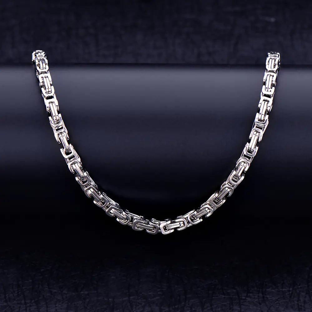 Men's Colorless Stainless Steel Hip Hop Necklace