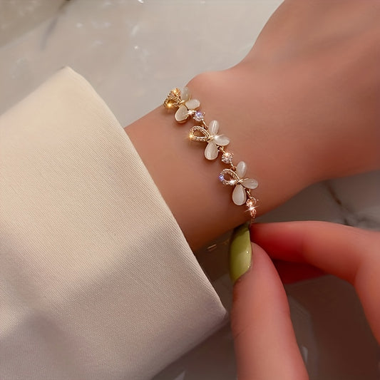 Elegant Golden-Tone Butterfly Bracelet