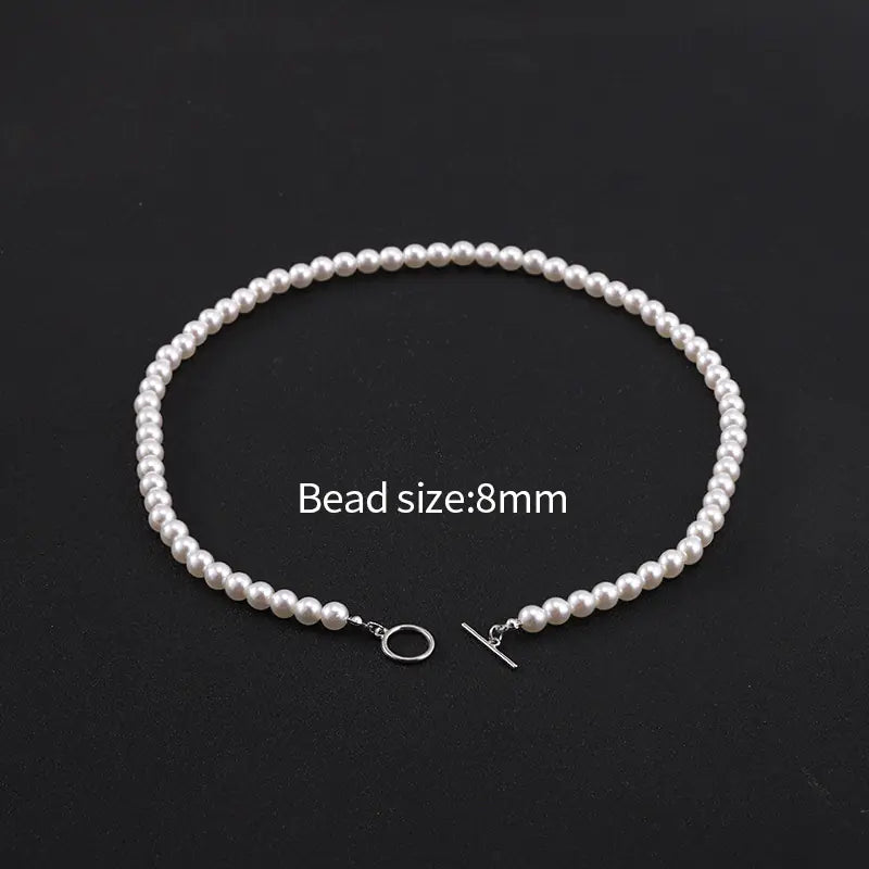 Men's Handmade Imitation Pearl Necklace