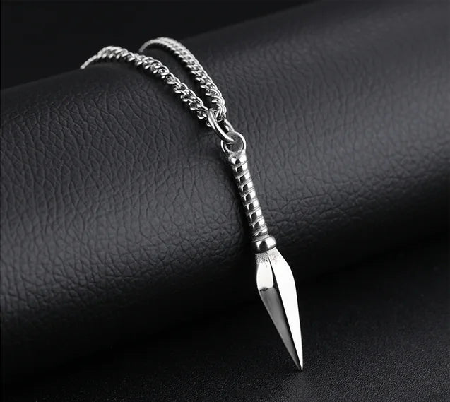 Men's Arrowhead Chain Link Pendant Necklace